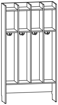 Produktbild von AROBA Krippen-Standgarderobe, B 80,3 x H 150,5 x T 27,5 cm, PG1