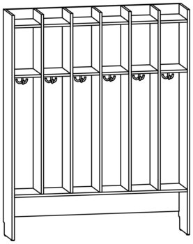 Produktbild von AROBA Krippen-Standgarderobe, B 119,7 x H 150,5 x T 27,5 cm, PG1