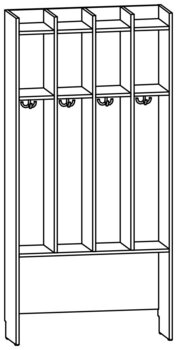 Produktbild von AROBA Hort-Standgarderobe, B 80,3 x H 166,5 x T 27,5 cm, PG1
