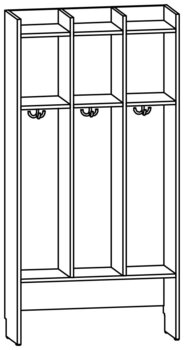 Produktbild von AROBA Krippen-Standgarderobe, B 75,4 x H 150,5 x T 27,5 cm, PG1