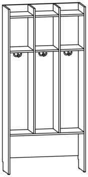 Produktbild von AROBA Kindergarten-Standgarderobe, B 75,4 x H 158,5 x T 27,5 cm, PG1