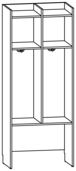 Produktbild von AROBA Hort-Standgarderobe, B 67,2 x H 166,5 x T 40 cm, PG1