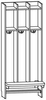 Produktbild von AROBA Krippen-Standgarderobe, B 60,6 x H 150,5 x T 52,5 cm, PG1