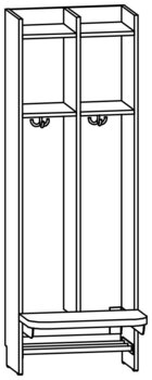 Produktbild von AROBA Krippen-Standgarderobe, B 50,8 x H 150,5 x T 52,5 cm, PG1