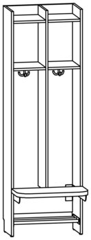 Produktbild von AROBA Kindergarten-Standgarderobe, B 50,8 x H 158,5 x T 52,5 cm, PG1