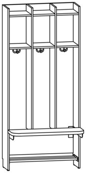 Produktbild von AROBA Hort-Standgarderobe, B 75,4 x H 166,5 x T 52,5 cm, PG1