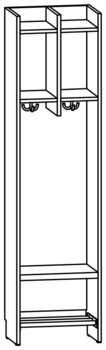 Produktbild von AROBA Kindergarten-Standgarderobe, B 41 x H 158,5 x T 27,5 cm, PG1