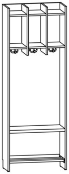 Produktbild von AROBA Hort-Standgarderobe, B 60,6 x H 166,5 x T 27,5 cm, PG1
