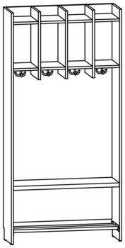 Produktbild von AROBA Hort-Standgarderobe, B 80,3 x H 166,5 x T 27,5 cm, PG1