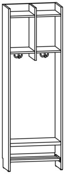 Produktbild von AROBA Krippen-Standgarderobe, B 50,8 x H 150,5 x T 27,5 cm, PG1