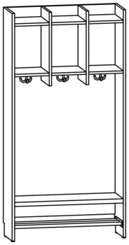 Produktbild von AROBA Krippen-Standgarderobe, B 75,4 x H 150,5 x T 27,5 cm, PG1
