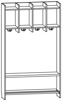 Produktbild von AROBA Hort-Standgarderobe, B 100 x H 166,5 x T 27,5 cm, PG1