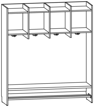 Produktbild von AROBA Krippen-Standgarderobe, B 132,8 x H 150,5 x T 40 cm, PG1