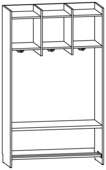 Produktbild von AROBA Hort-Standgarderobe, B 100 x H 166,5 x T 40 cm, PG1