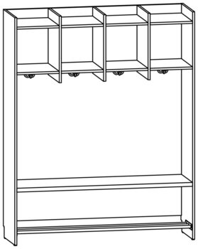 Produktbild von AROBA Hort-Standgarderobe, B 132,8 x H 166,5 x T 40 cm, PG1