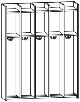 Produktbild von AROBA Hängegarderobe, B 100 x H 127,5 x T 27,5 cm, PG1