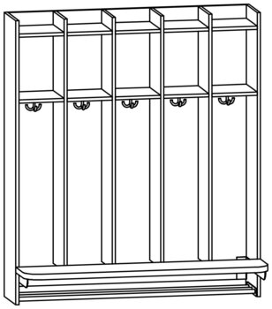Produktbild von AROBA Hängegarderobe, B 124,6 x H 143,5 x T 52,5 cm, PG1