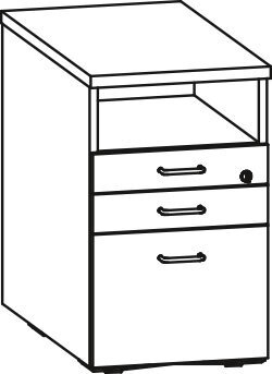 Produktbild von DESKLINE Standcontainer, B 43,6 x H 72,3 x T 80 cm, PG2