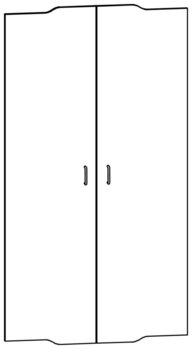 Produktbild von Form-Türen-Set (T4) für Liegepolster- und Wäsche-Schränke mit B 111 cm, PG2