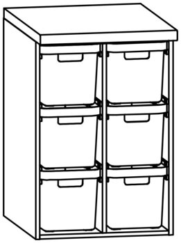 Produktbild von KiWi Schrank mit Aufbewahrungsboxen, B 54,2 x H 85,6 x T 60 cm, PG2