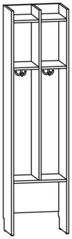 Produktbild von AROBA Kindergarten-Standgarderobe, B 41 x H 158,5 x T 27,5 cm, PG2