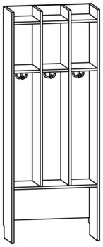 Produktbild von AROBA Kindergarten-Standgarderobe, B 60,6 x H 158,5 x T 27,5 cm, PG2