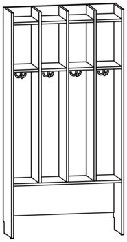 Produktbild von AROBA Kindergarten-Standgarderobe, B 80,3 x H 158,5 x T 27,5 cm, PG2