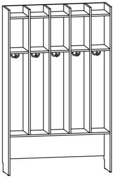 Produktbild von AROBA Kindergarten-Standgarderobe, B 100 x H 158,5 x T 27,5 cm, PG2