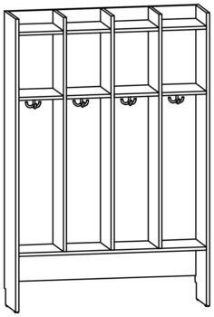 Produktbild von AROBA Krippen-Standgarderobe, B 100 x H 150,5 x T 27,5 cm, PG2