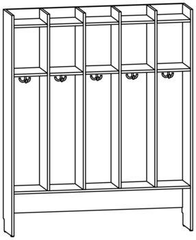 Produktbild von AROBA Krippen-Standgarderobe, B 124,6 x H 150,5 x T 27,5 cm, PG2