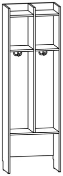 Produktbild von AROBA Kindergarten-Standgarderobe, B 50,8 x H 158,5 x T 27,5 cm, PG2