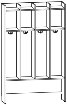 Produktbild von AROBA Kindergarten-Standgarderobe, B 100 x H 158,5 x T 27,5 cm, PG2