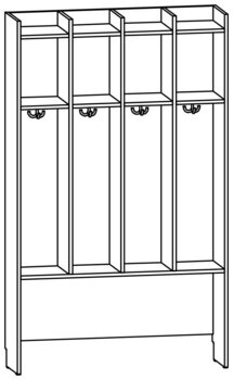 Produktbild von AROBA Hort-Standgarderobe, B 100 x H 166,5 x T 27,5 cm, PG2