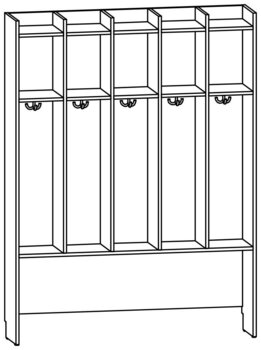 Produktbild von AROBA Hort-Standgarderobe, B 124,6 x H 166,5 x T 27,5 cm, PG2