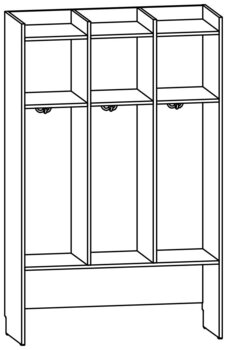 Produktbild von AROBA Kindergarten-Standgarderobe, B 100 x H 158,5 x T 40 cm, PG2