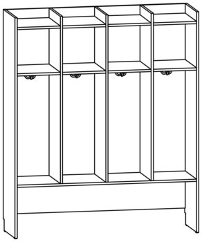 Produktbild von AROBA Kindergarten-Standgarderobe, B 132,8 x H 158,5 x T 40 cm, PG2