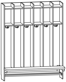 Produktbild von AROBA Krippen-Standgarderobe, B 119,7 x H 150,5 x T 52,5 cm, PG2