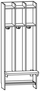Produktbild von AROBA Kindergarten-Standgarderobe, B 60,6 x H 158,5 x T 52,5 cm, PG2