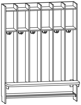 Produktbild von AROBA Kindergarten-Standgarderobe, B 119,7 x H 158,5 x T 52,5 cm, PG2