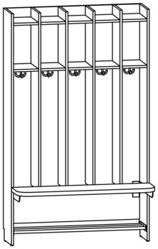 Produktbild von AROBA Hort-Standgarderobe, B 100 x H 166,5 x T 52,5 cm, PG2