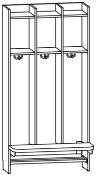 Produktbild von AROBA Krippen-Standgarderobe, B 75,4 x H 150,5 x T 52,5 cm, PG2