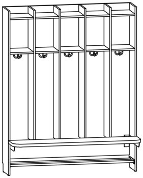 Produktbild von AROBA Kindergarten-Standgarderobe, B 124,6 x H 158,5 x T 52,5 cm, PG2
