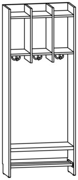 Produktbild von AROBA Krippen-Standgarderobe, B 60,6 x H 150,5 x T 27,5 cm, PG2