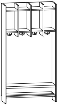 Produktbild von AROBA Krippen-Standgarderobe, B 80,3 x H 150,5 x T 27,5 cm, PG2