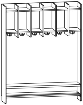 Produktbild von AROBA Krippen-Standgarderobe, B 119,7 x H 150,5 x T 27,5 cm, PG2