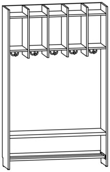 Produktbild von AROBA Kindergarten-Standgarderobe, B 100 x H 158,5 x T 27,5 cm, PG2