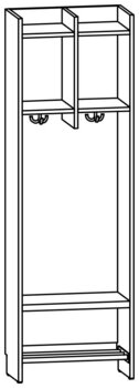 Produktbild von AROBA Kindergarten-Standgarderobe, B 50,8 x H 158,5 x T 27,5 cm, PG2