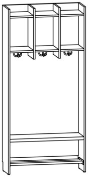 Produktbild von AROBA Kindergarten-Standgarderobe, B 75,4 x H 158,5 x T 27,5 cm, PG2
