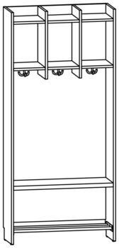 Produktbild von AROBA Hort-Standgarderobe, B 75,4 x H 166,5 x T 27,5 cm, PG2