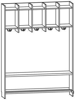 Produktbild von AROBA Hort-Standgarderobe, B 124,6 x H 166,5 x T 27,5 cm, PG2